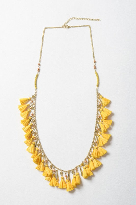 SOLID TASSEL CHAIN FASHION NECKLACE