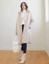 SOFIA BEIGE BRUSHED COAT W/ REMOVABLE COLLAR