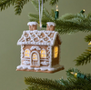 LIT GINGERBREAD COTTAGE ORNAMENT