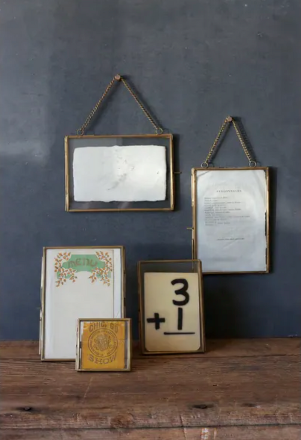 BRASS AND GLASS PHOTO FRAME