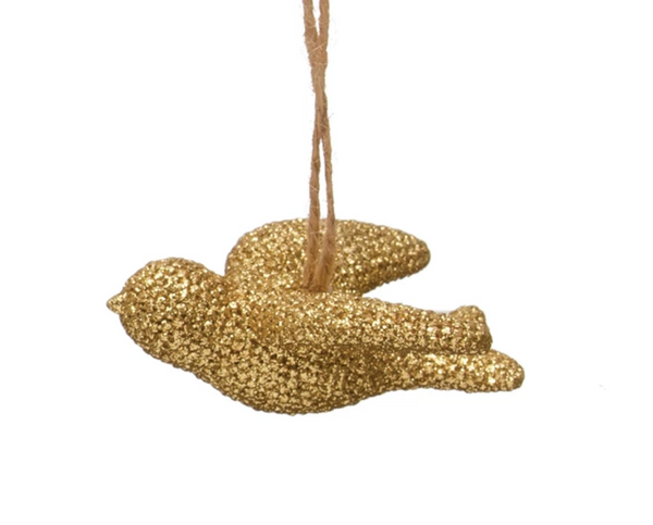 RESIN BIRD ORNAMENT, GOLD FINISH