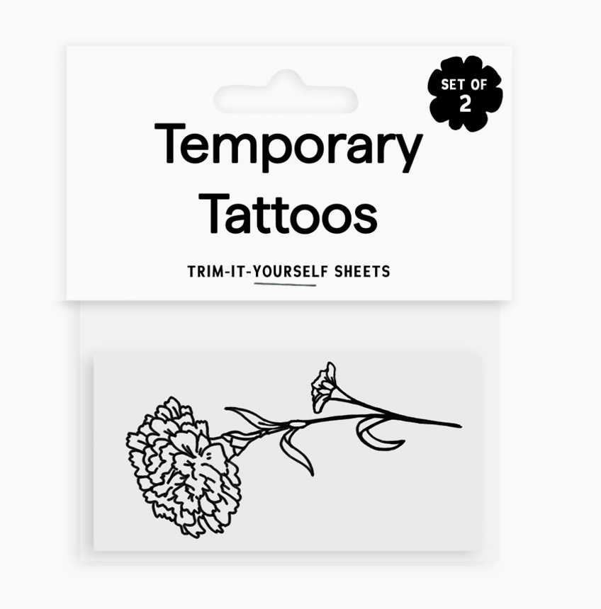 OCTOBER BIRTH FLOWER - MARIGOLD TEMPORARY TATTOOS