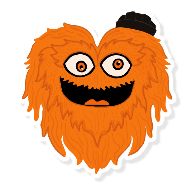 GRITTY LOVE HEART VINYL STICKER