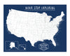 USA Map Poster - Dark Blue