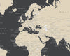World Map Poster - Charcoal Grey