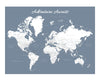 World Map Poster - Slate Blue