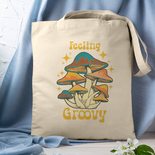 FEELING GROOVY- MUSHROOM TOTE