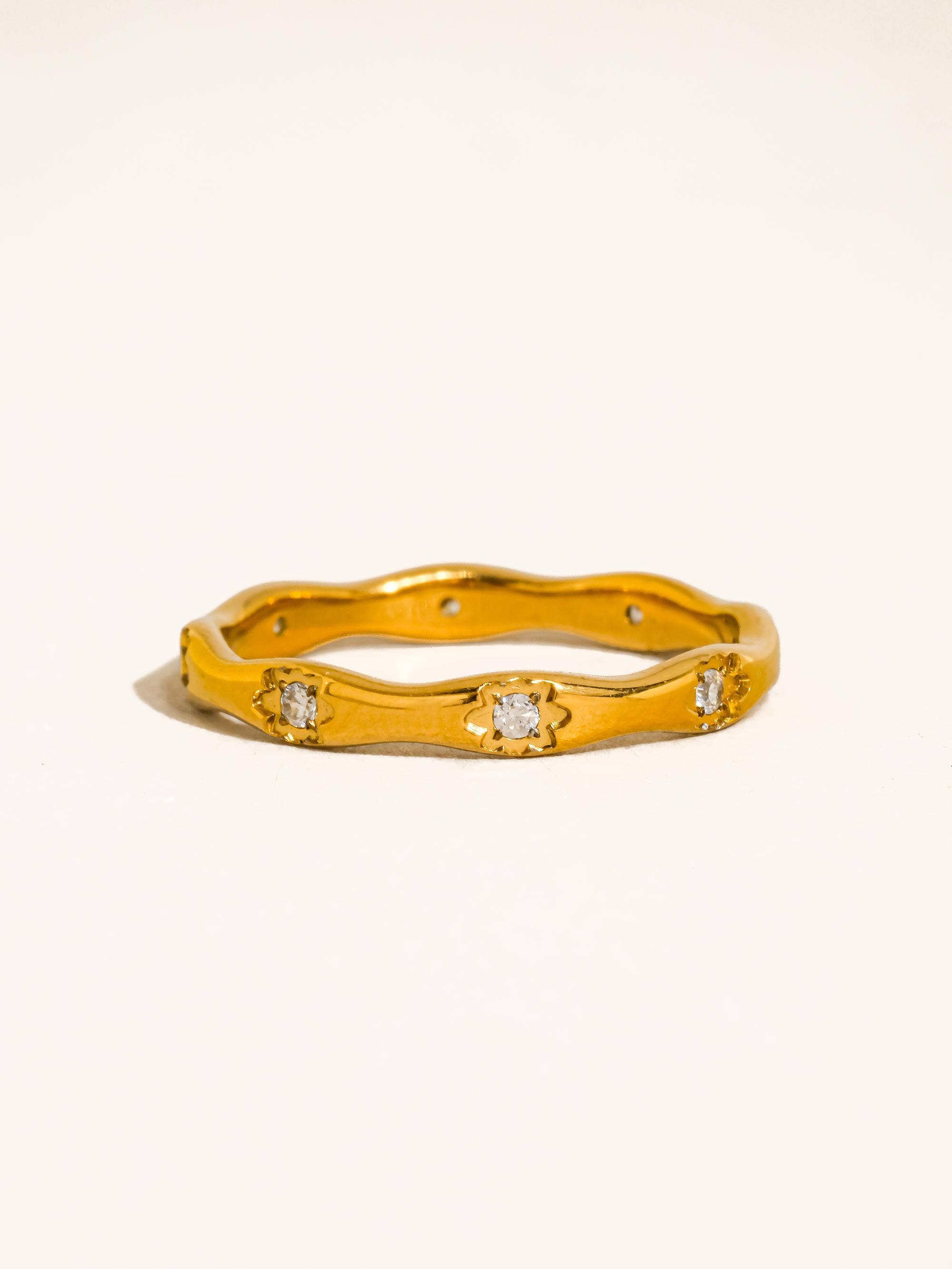 Vendome 18K Gold Non-Tarnish CZ Starburst Ring