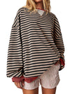 SIMPLE STRIPE PULLOVER CREWNECK TOP