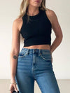 WEST COAST RIB KNIT TANK W/ CUTOUT