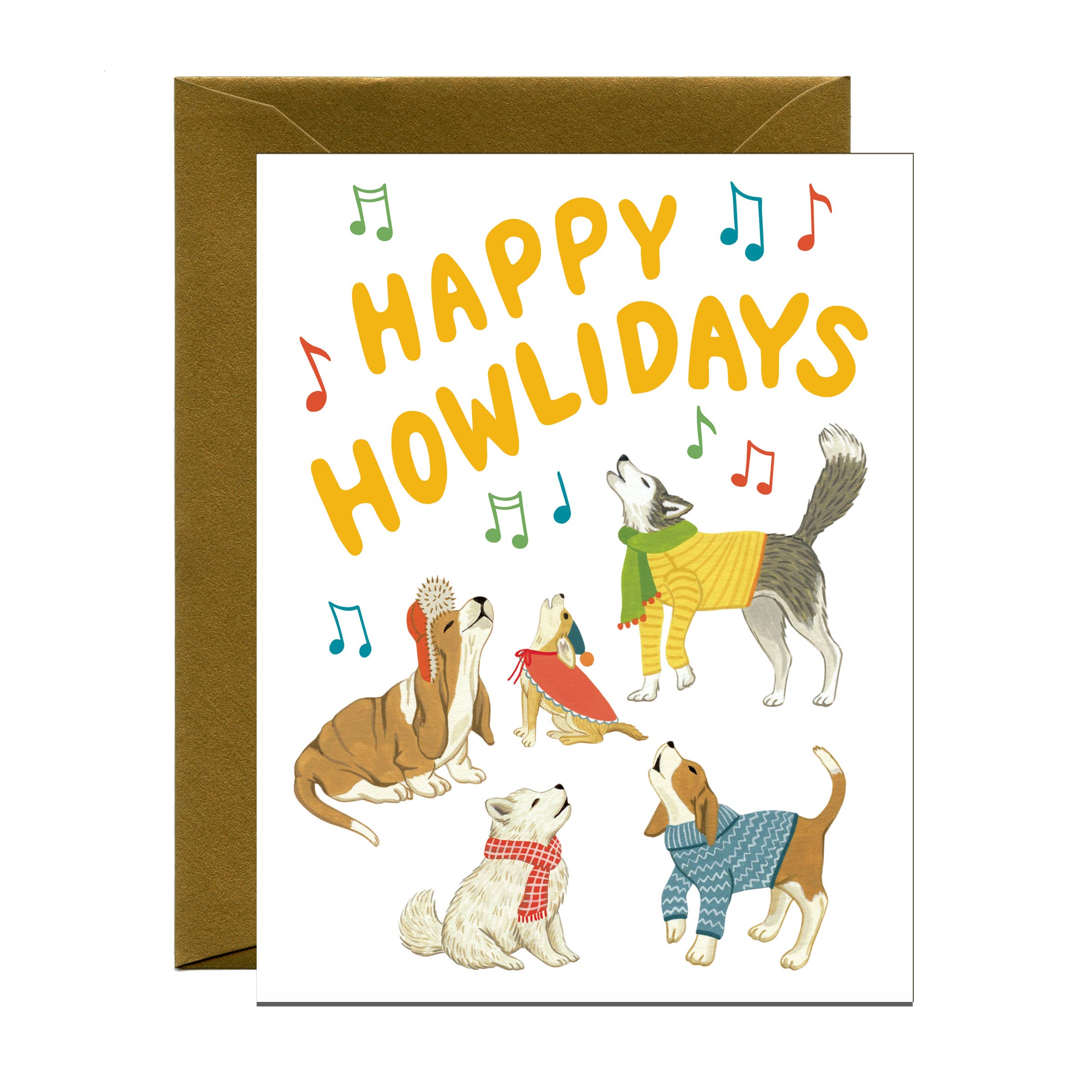 HOLIDAY HOWLERS CAROLING DOGS HOLIDAY CARD