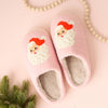 FUZZY PINK SANTA SLIPPERS