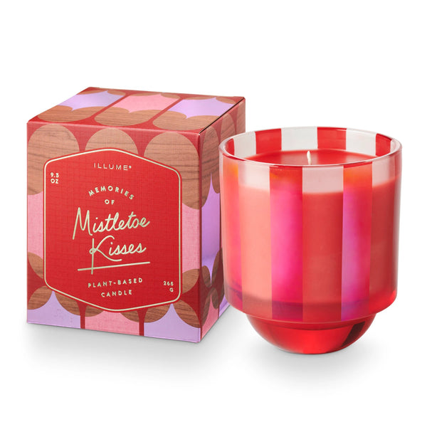 MISTLETOE KISSES MEMORY LANE BOXED GLASS CANDLE