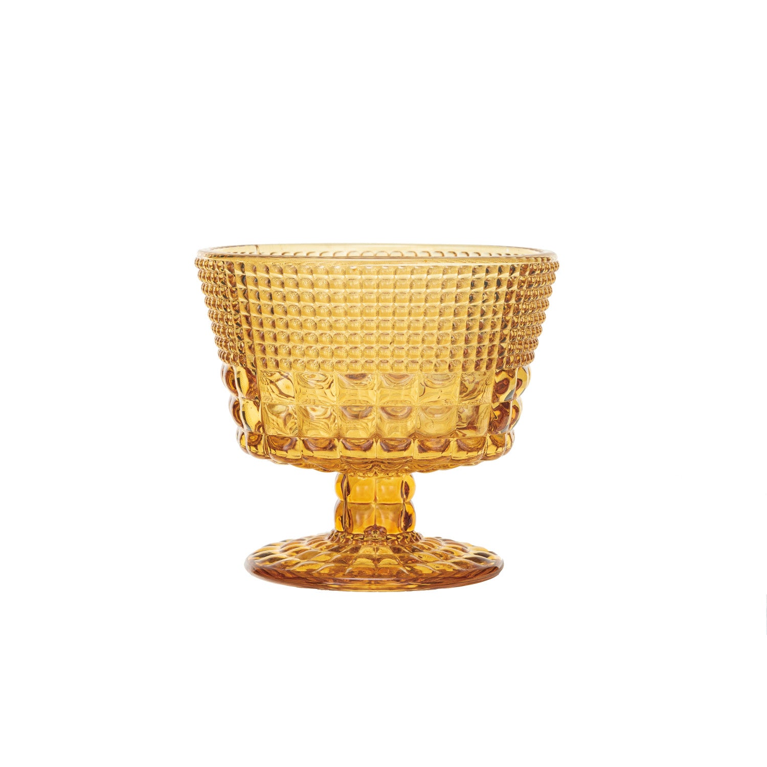 14 OZ. EMBOSSED STEMMED COUPE GLASS, AMBER COLOR