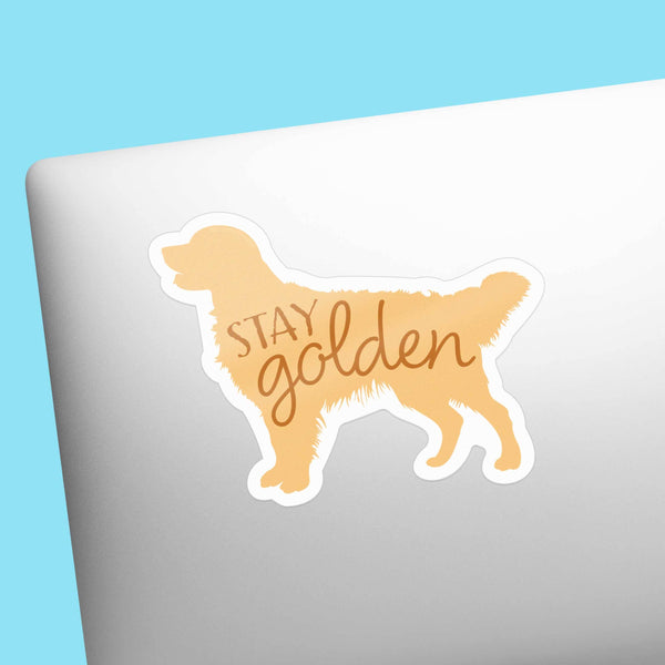 STAY GOLDEM - CUTE GOLDEN RETRIEVER DOG STICKER