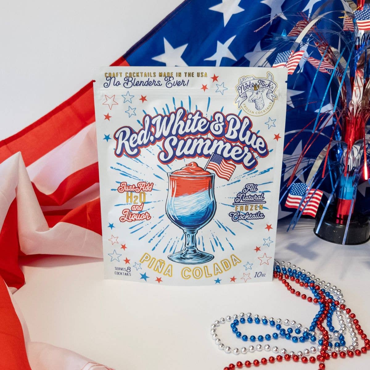 RED, WHITE & BLUE SUMMER PIÑA COLADA FROZEN COCKTAIL