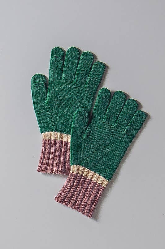 FINGER SLIT TOUCHSCREEN GLOVE: GREEN