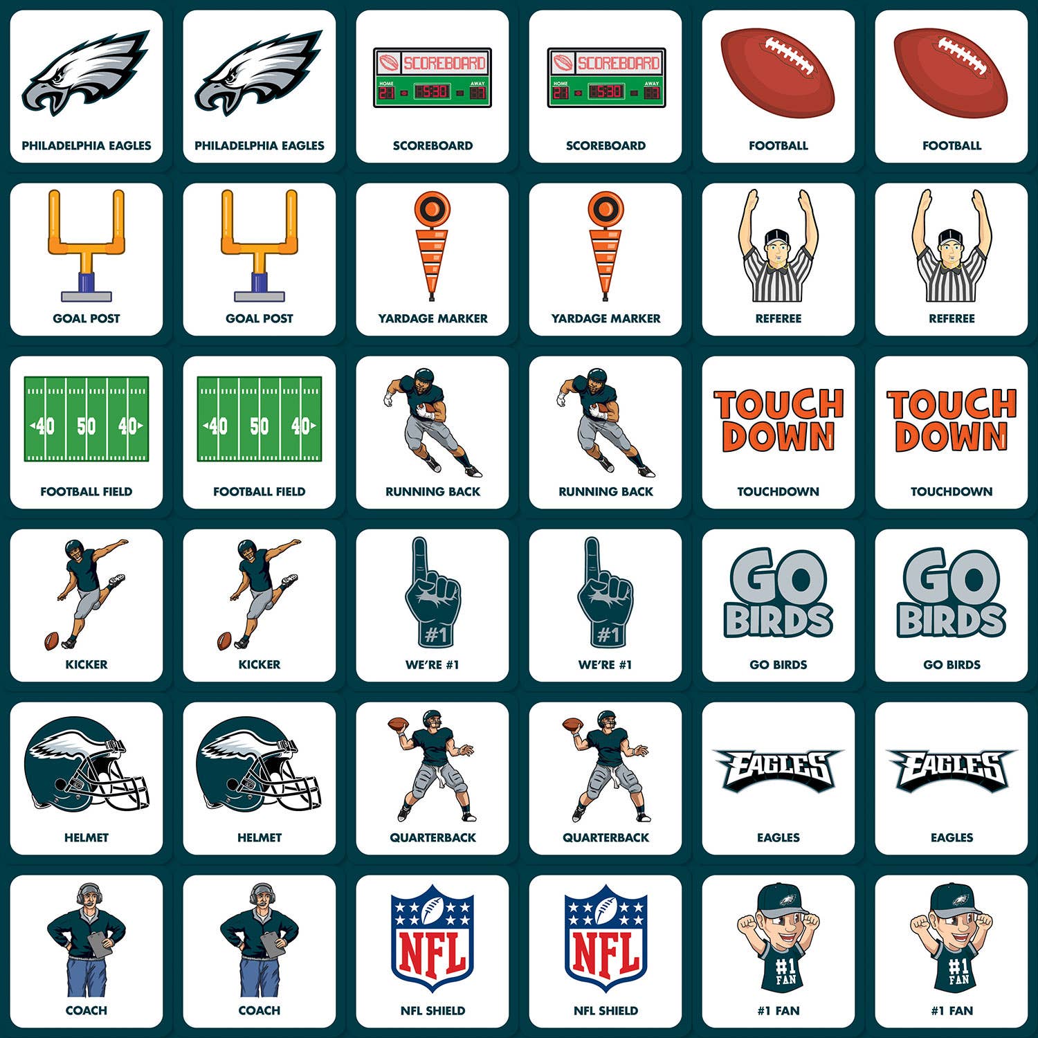 PHILADELPHIA EAGLES MATCHING GAME