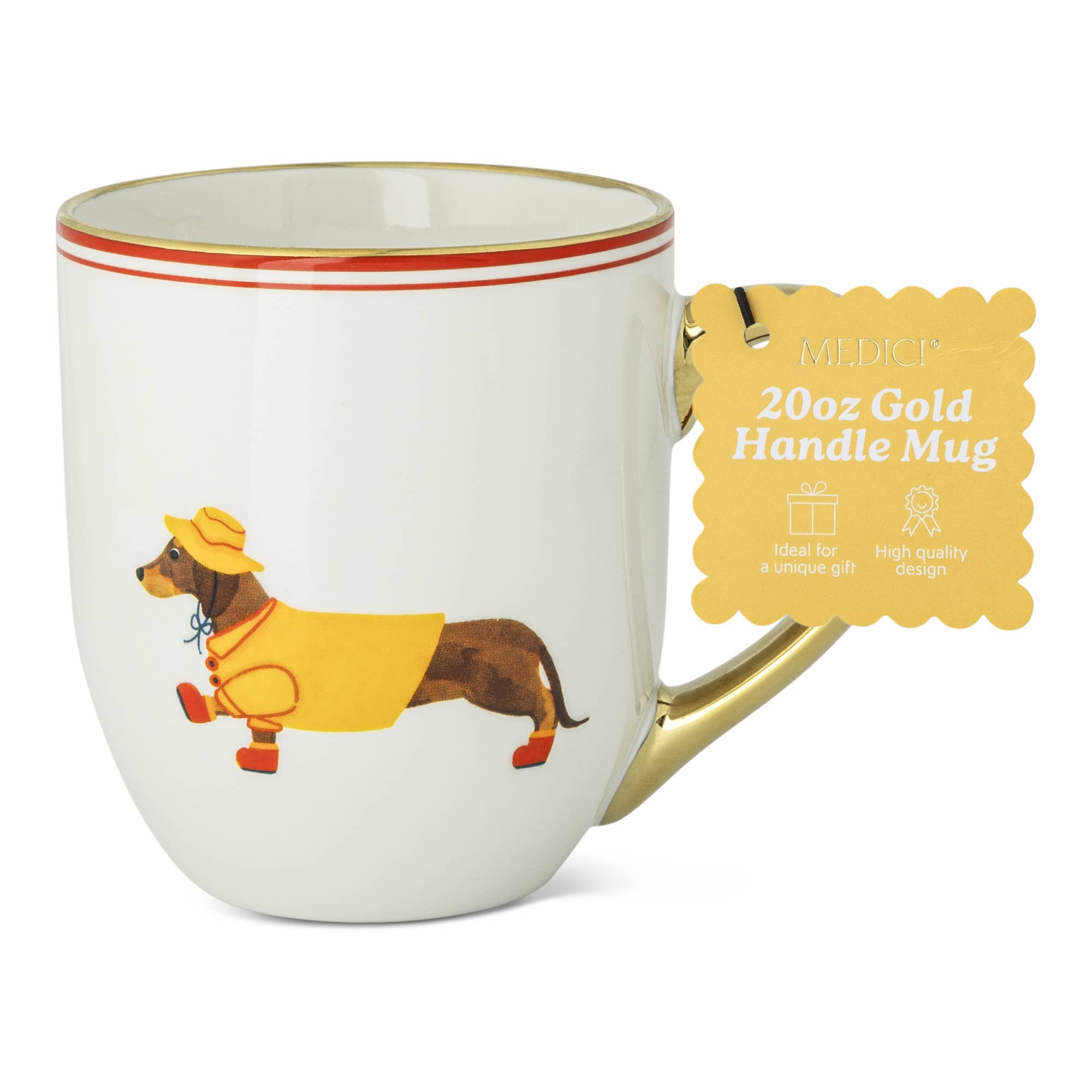 20OZ DACHSHUND RAINCOAT BELLY MUG