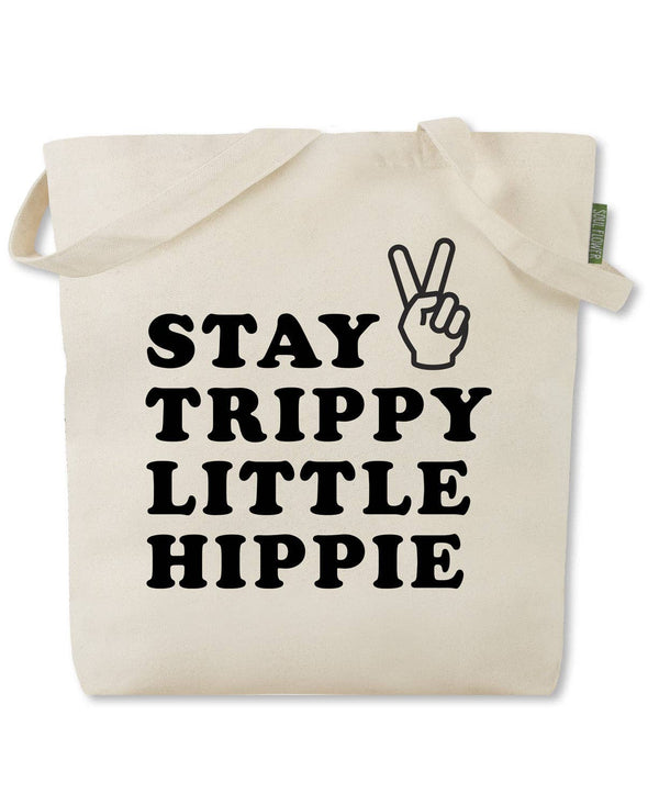STAY TRIPPY LITTLE HIPPIE TOTE BAG - BOHO TOTE BAGS