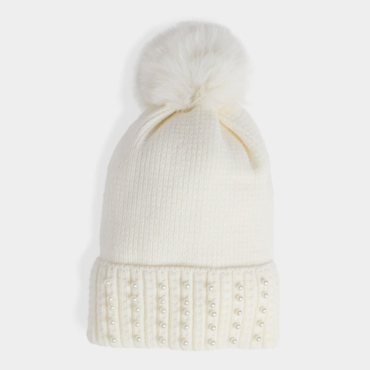 Razzle Dazzle Knit Hat - Winter White