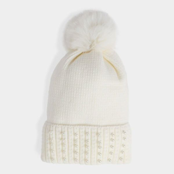 Razzle Dazzle Knit Hat - Winter White