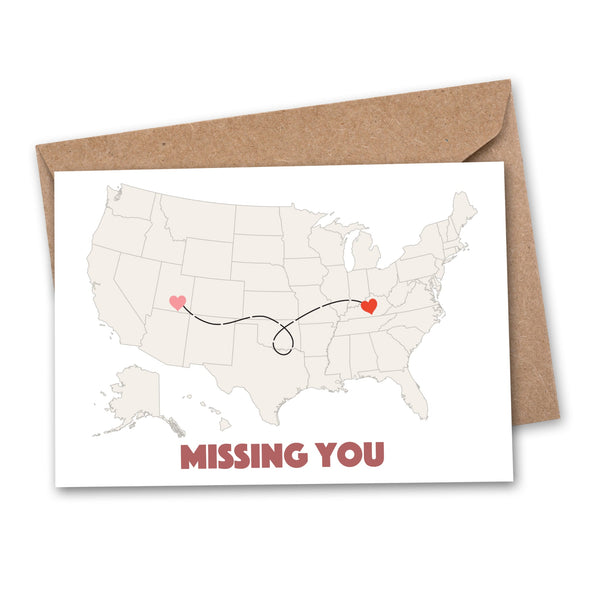 DIY MISSING YOU HEART LONG DISTANCE GREETING CARD