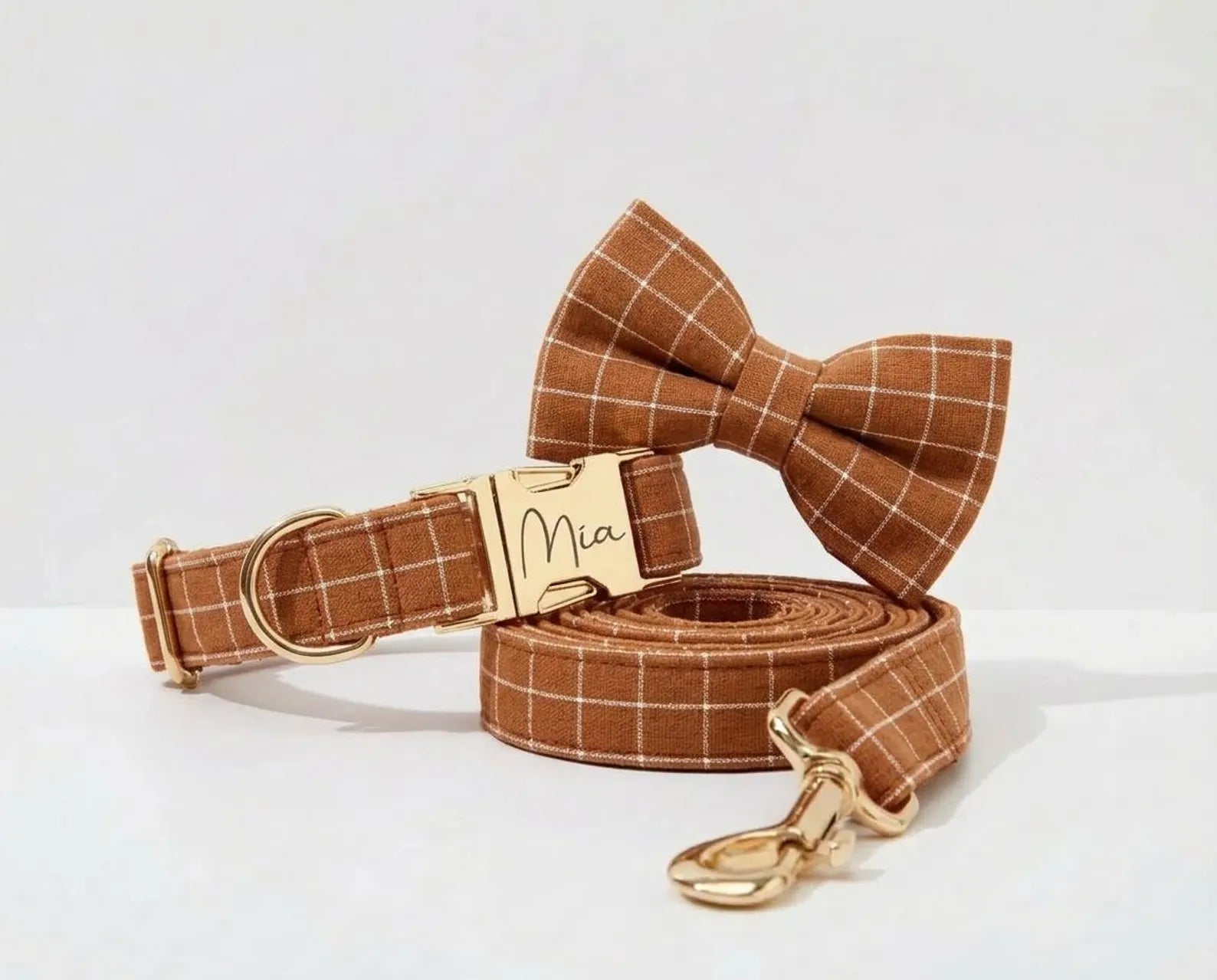 PERSONALIZED CLASSIC BROWN PLAID SET