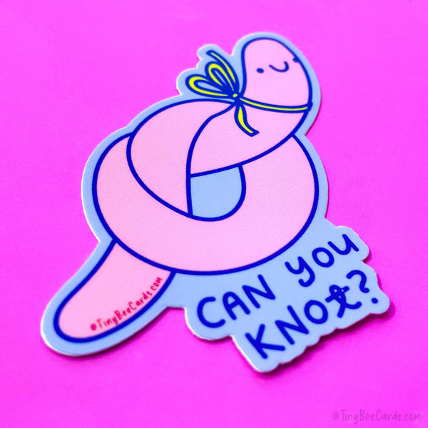 Earthworm Vinyl Sticker "Can You Knot?"