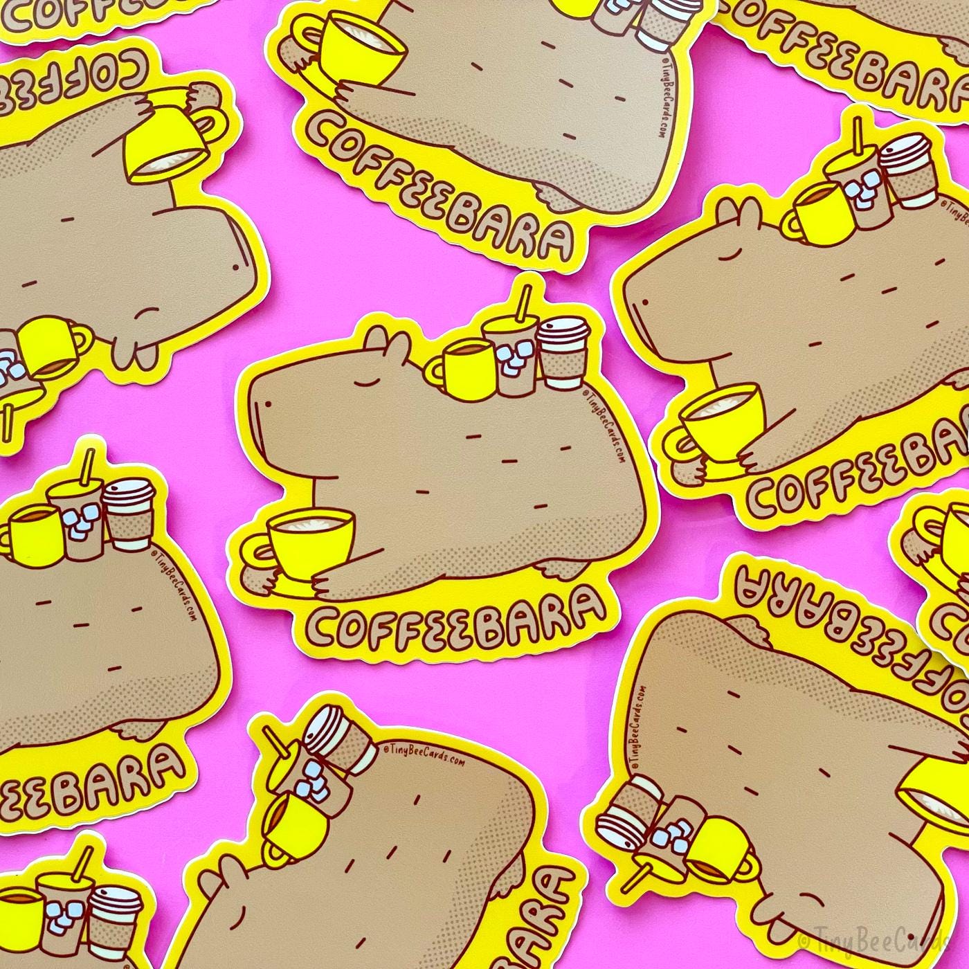 Capybara & Coffee Vinyl Sticker 