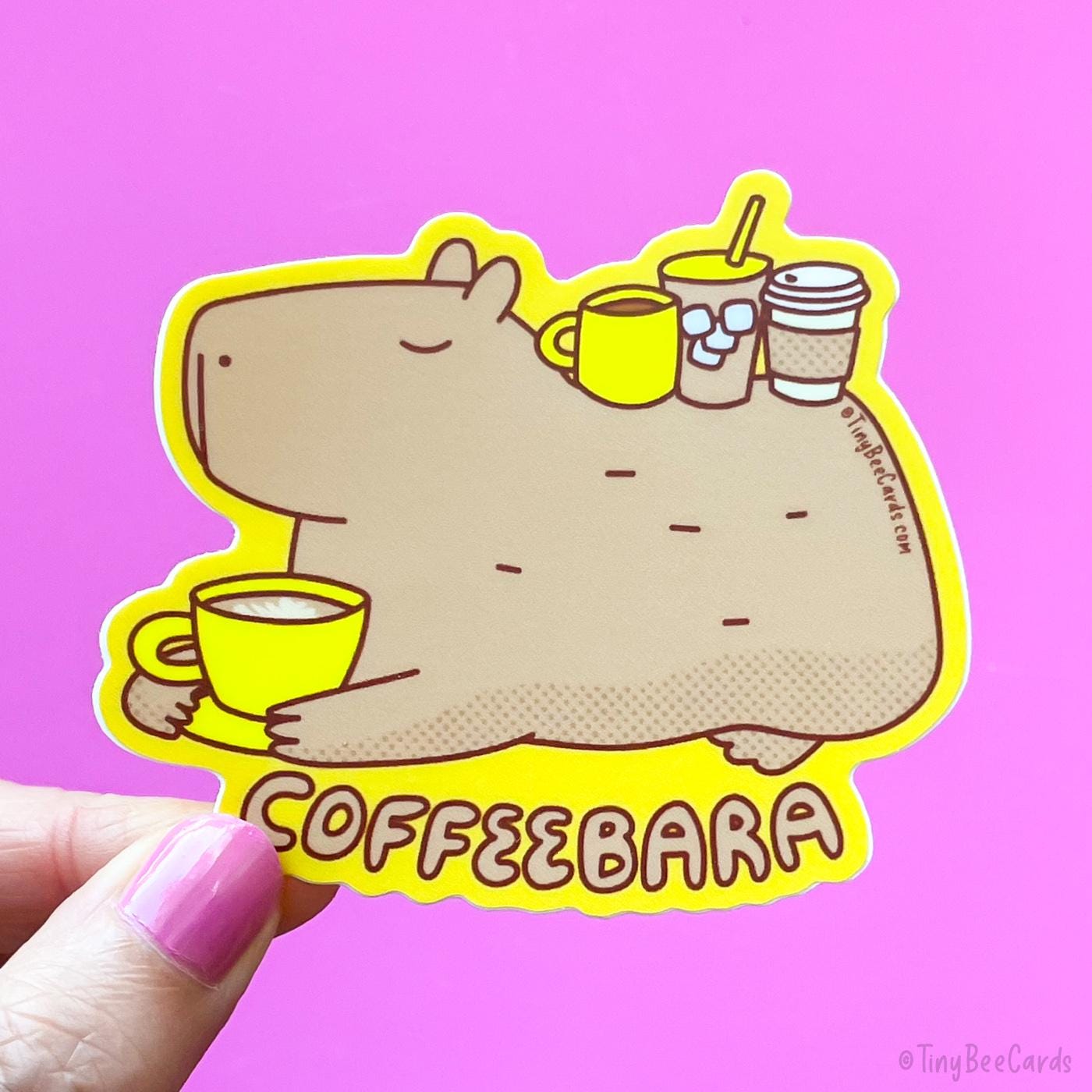 Capybara & Coffee Vinyl Sticker 