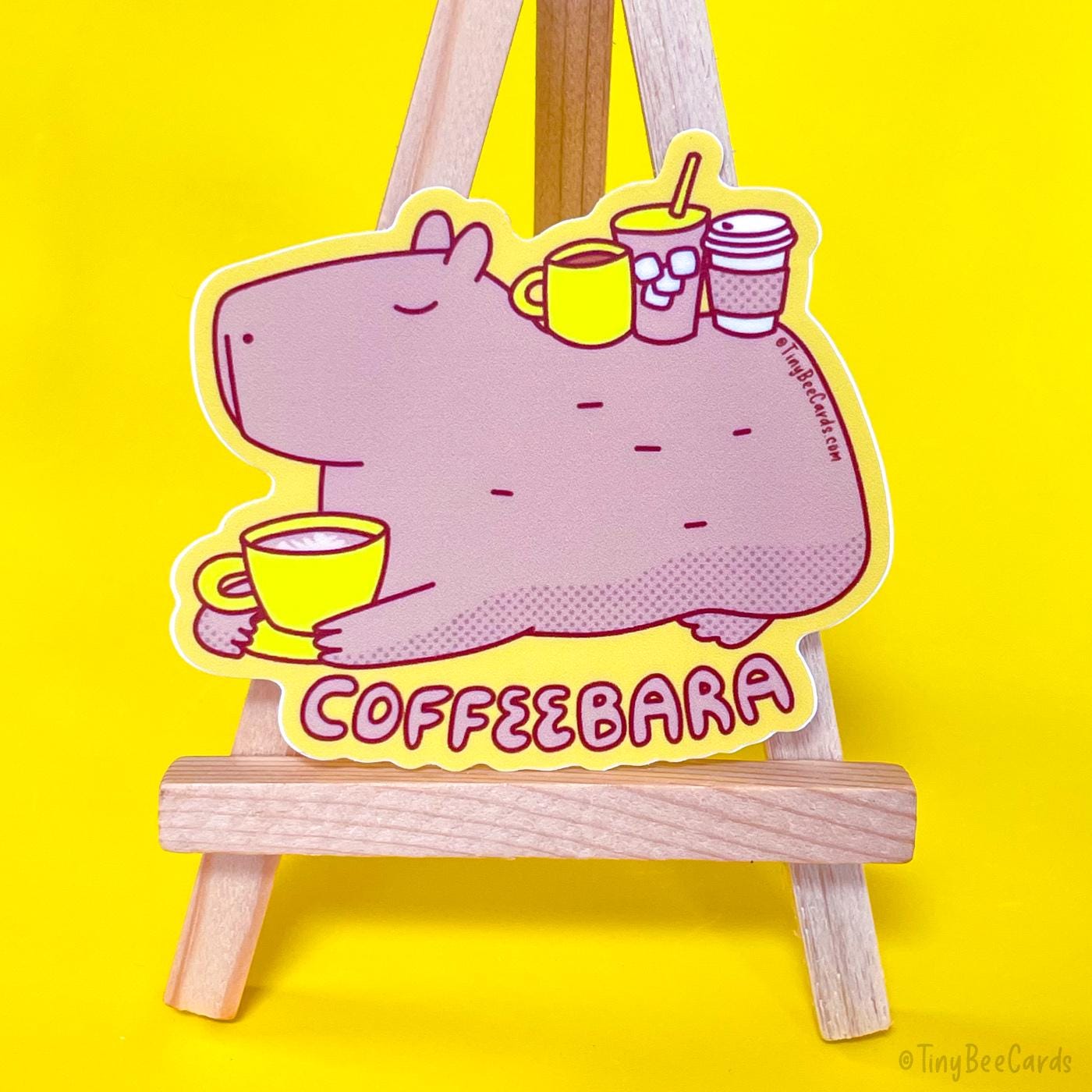 Capybara & Coffee Vinyl Sticker 