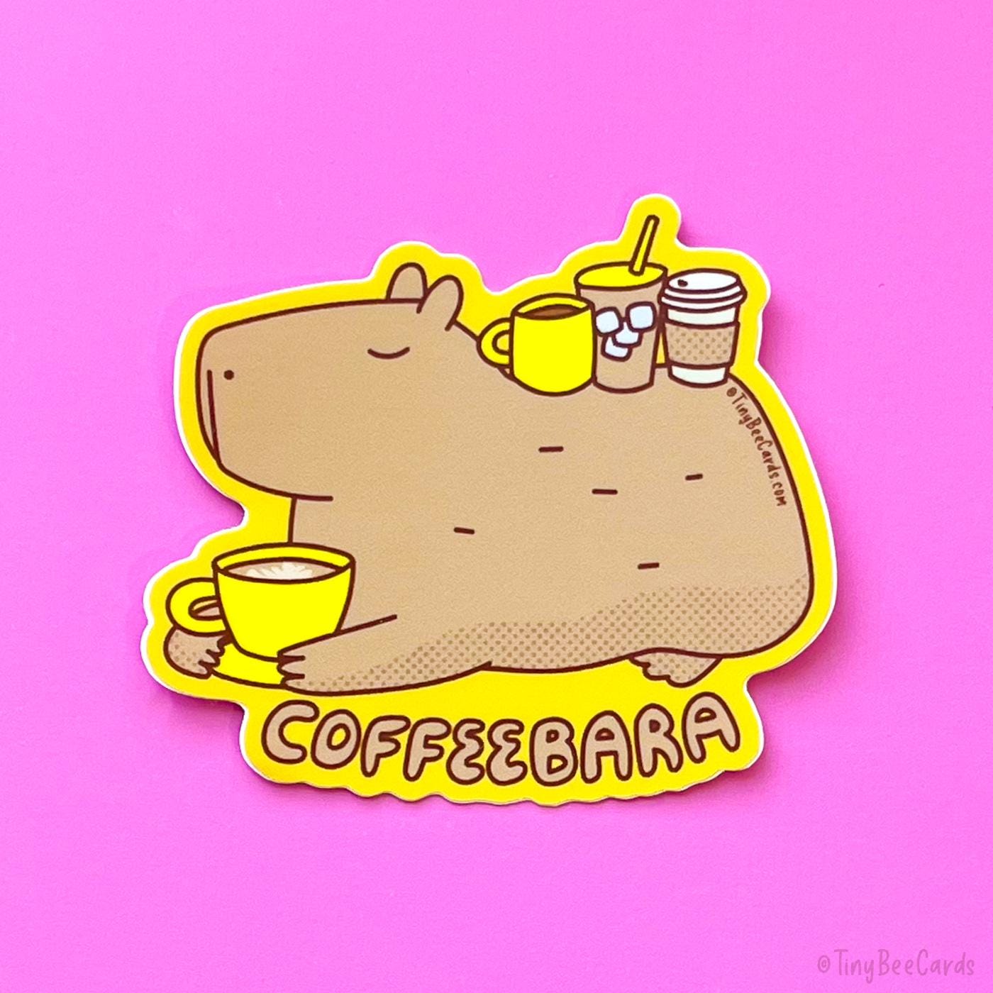 Capybara & Coffee Vinyl Sticker 