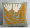 COTTON PUNCH FLORAL HOOK PILLOW - SAGE GREEN