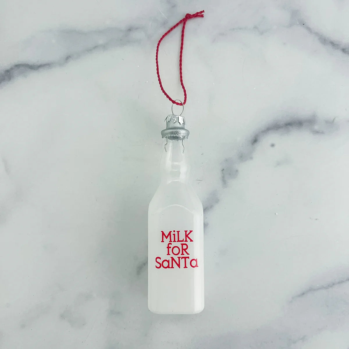 GLASS MILK BOTTLE ORNAMENT 