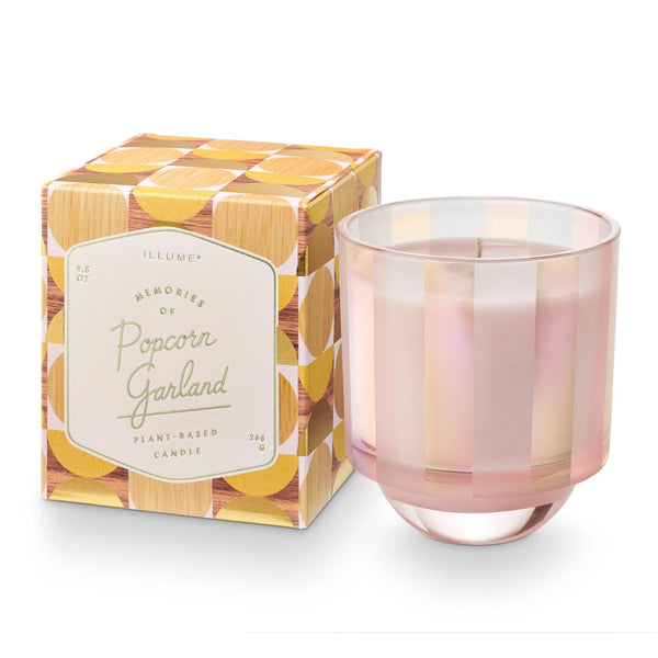 POPCORN GARLAND MEMORY LANE BOXED GLASS CANDLE