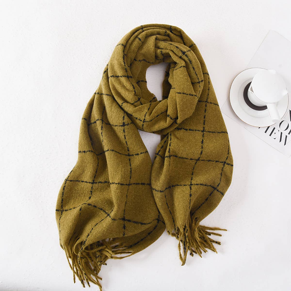 PLAID CASUAL SCARF: GINGER