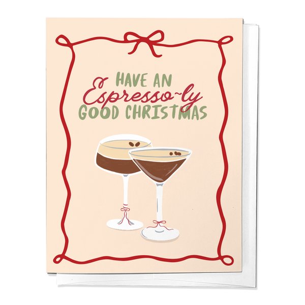 ESPRESSO MARTINI CHRISTMAS FESTIVE HOLIDAY GREETING CARD