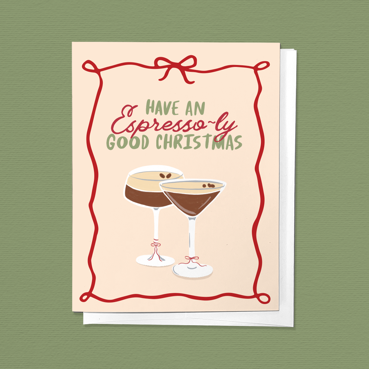 ESPRESSO MARTINI CHRISTMAS FESTIVE HOLIDAY GREETING CARD