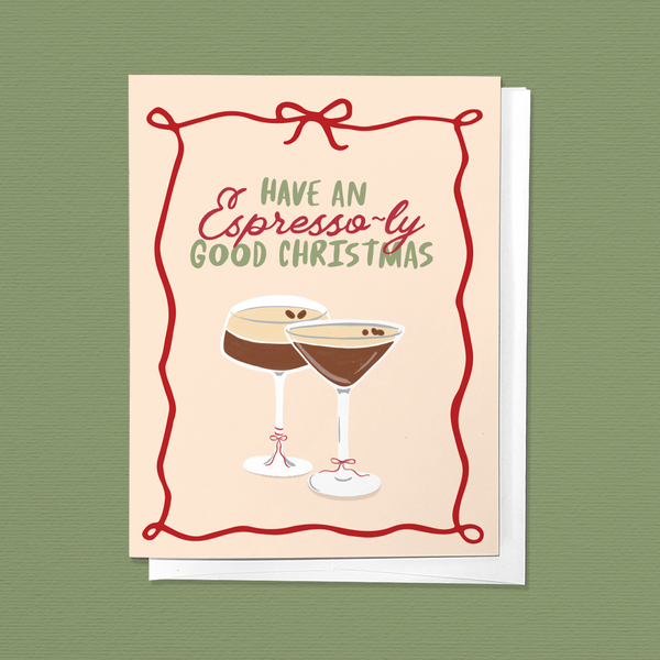 ESPRESSO MARTINI CHRISTMAS FESTIVE HOLIDAY GREETING CARD