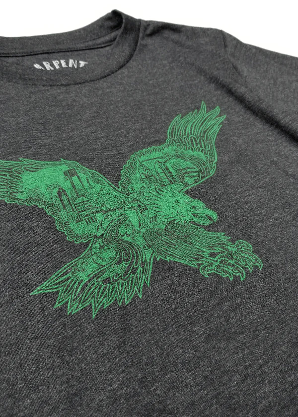 YOUTH EAGLES CHARCOAL SKYLINE TEE