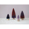 BURGUNDY OMBRE GLITTER BOTTLE BRUSH TREE WITH WOOD BASE