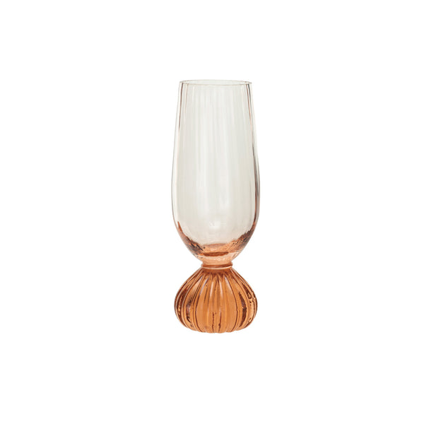 8 OZ. RIBBED FOOTED CHAMPAGNE GLASS, PINK