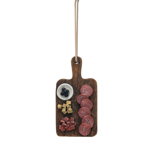 RESIN CHARCUTERIE BOARD ORNAMENT, MULTI COLOR