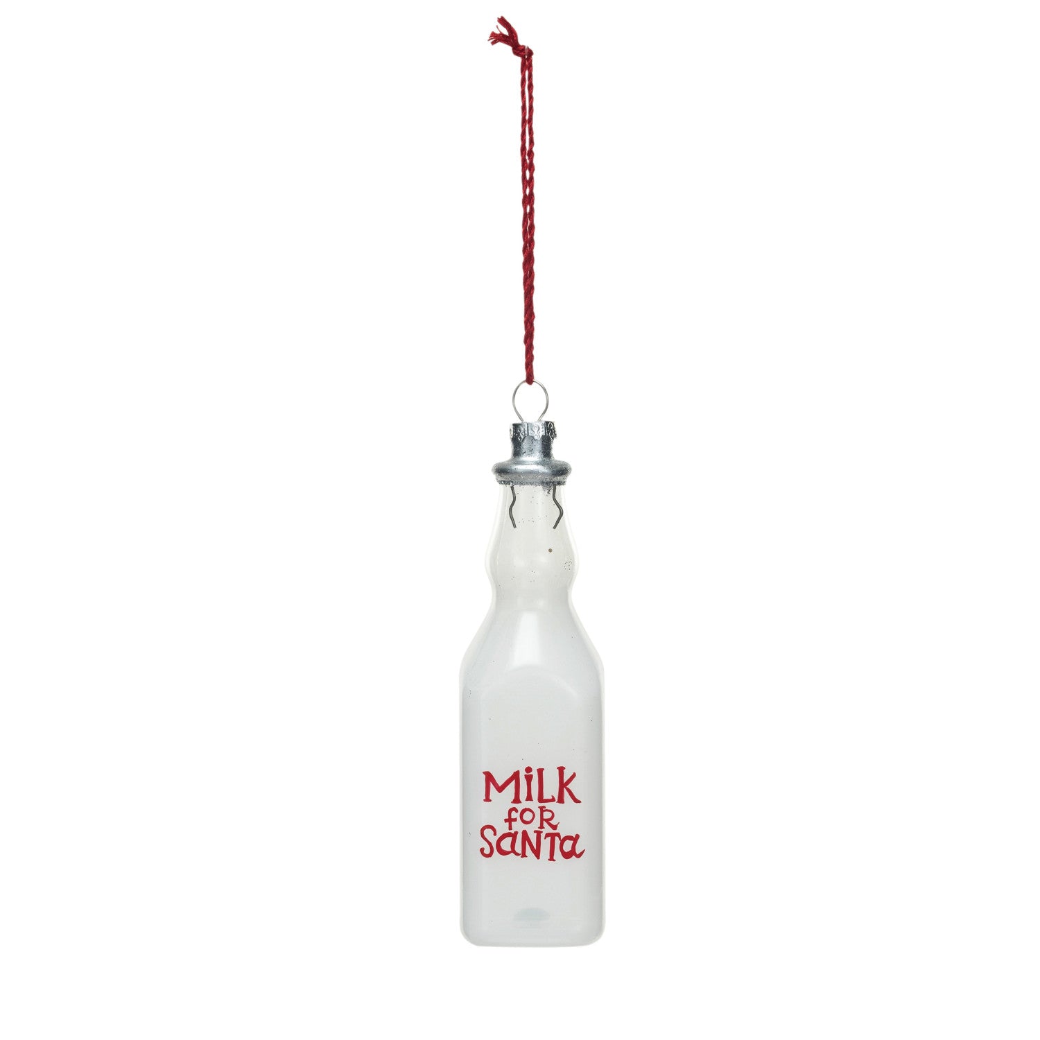 GLASS MILK BOTTLE ORNAMENT 