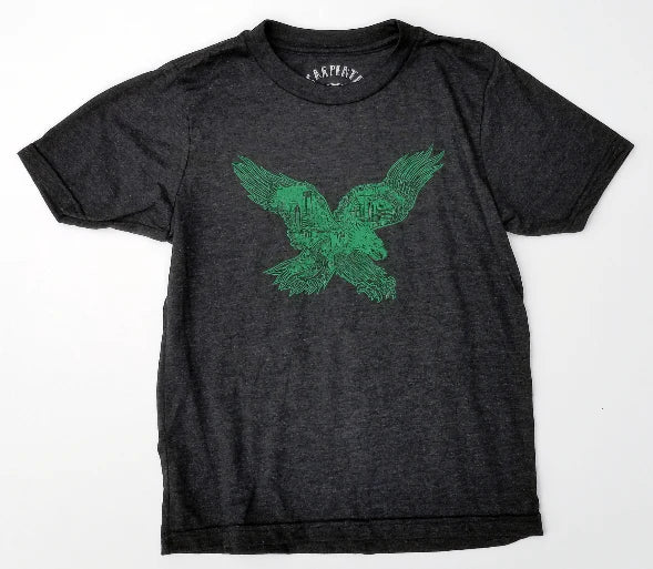 YOUTH EAGLES CHARCOAL SKYLINE TEE