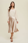 TWO PIECE SWEATER DRESS SET CHAMPAGNE