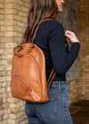 BROWN LEATHER BACKPACK