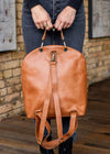 BROWN LEATHER BACKPACK