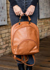 BROWN LEATHER BACKPACK